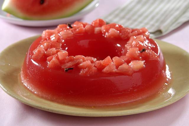 Flan de melancia. Receita: Cinthya Maggi. Créditos da imagem: Lang