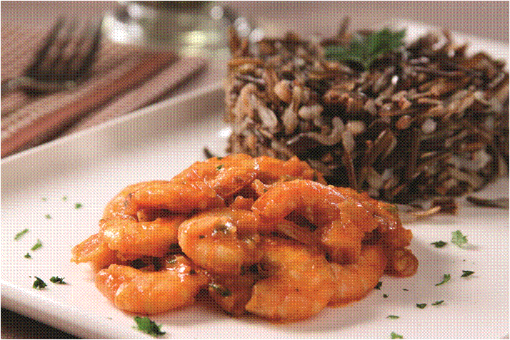 Arroz selvagem com camarôes. Receita: Cinthya Maggi. Créditos da imagem: Lang