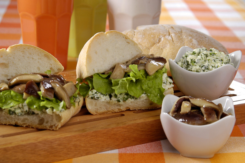 Sanduíche de Shitake. Receita: Cinthya Maggi. Créditos da imagem: Lang